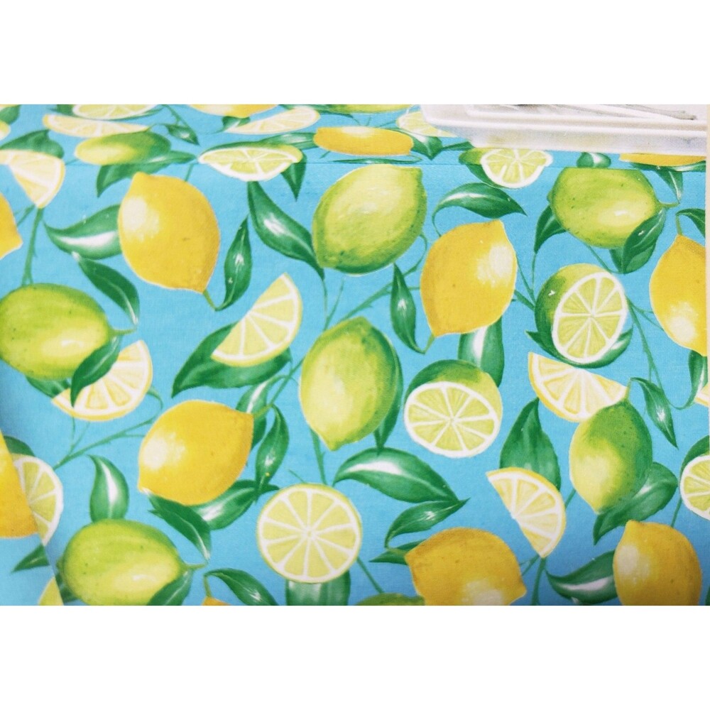 Printed Fabric Tablecloth, 70"Round, CITRUS FRUITS,LEMONS GROVE,CASUAL LIVING,NB